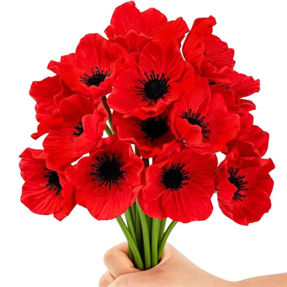 Silk Artificial Flower Bouquet – Wedding, Party & Home Décor Artificial Flower Bouquet Babs Red 4Pcs China Mainland