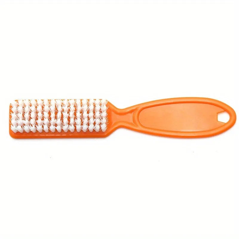 Straight Handle Nail Dust Brush – Manicure Cleaning Tool Nail Dust Brush Babs Orange