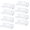 8-Pack Clear Acrylic Vinyl Record Wall Mount Display Shelf Record Display Shelf Babs Transparent NONE