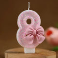Pink Bow 3D Number Cake Candles – Birthday Party Decoration Number Cake Candles Babs 8