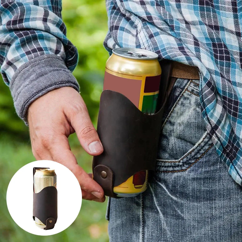 PU Leather Belt Bottle Holder – Outdoor Waist Fanny Pack Belt Bottle Holder Babs