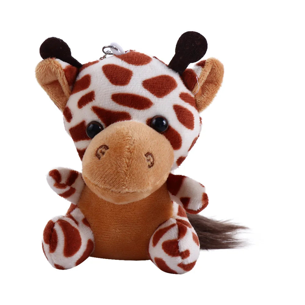 Jungle Animal Plush Keychain – Elephant & Tiger Stuffed Plush Keychain Babs giraffe