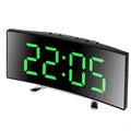 LED Mirror Digital Alarm Clock – Mirrored Electronic Desk Clock LED Mirror Alarm Clock Babs Green