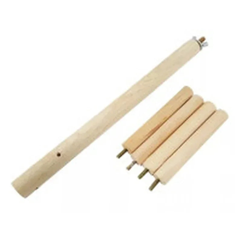 4-Layer Wood Rotating Ladder Swing Toy for Parrots & Parakeets Bird Cage Toy Babs