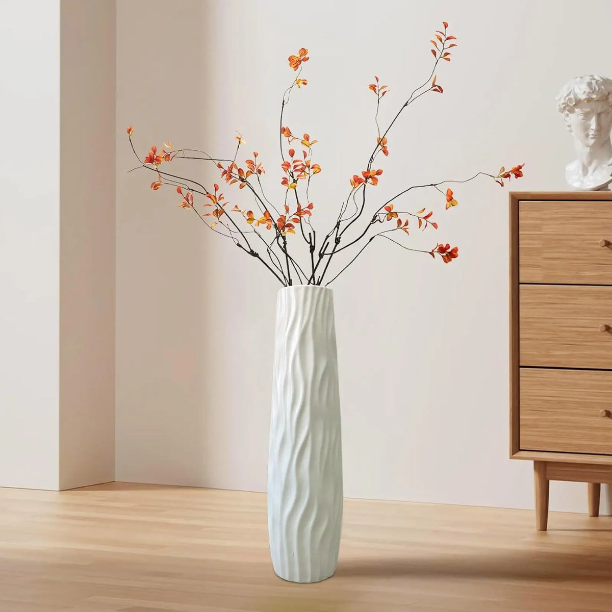 Large Textured Floor Vase | Modern Hydroponic Standing Decor Decorative Floor Vase Babs