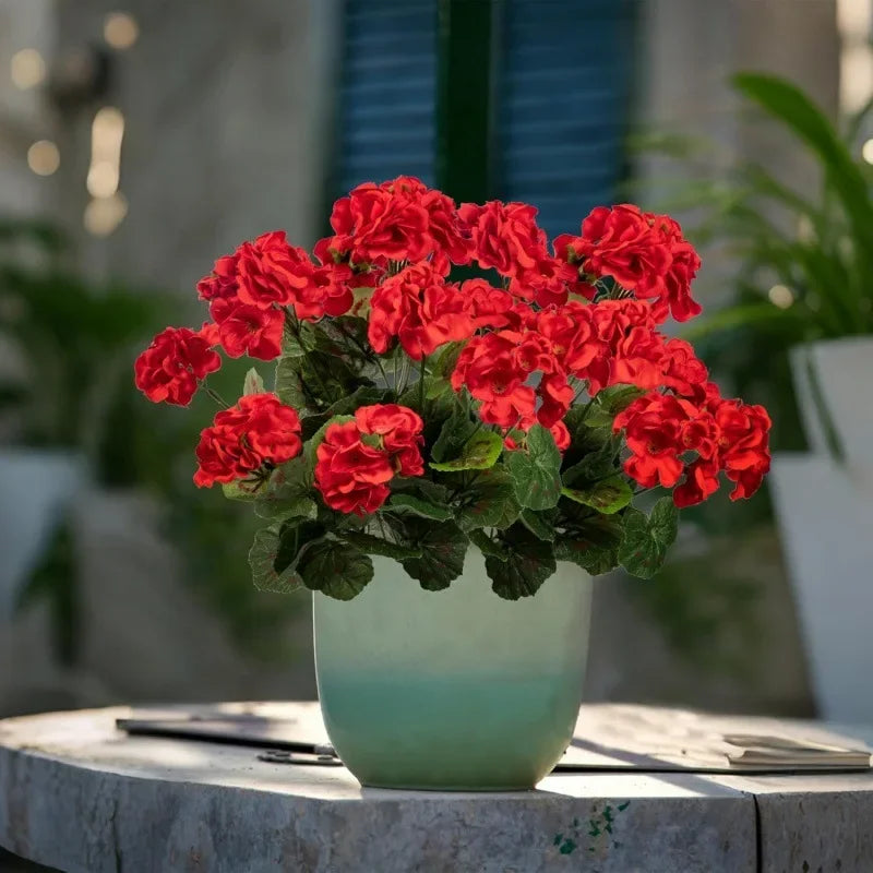 Spring Silk Begonia & Geranium Artificial Flowers | Home Decor Artificial Silk Flowers Babs