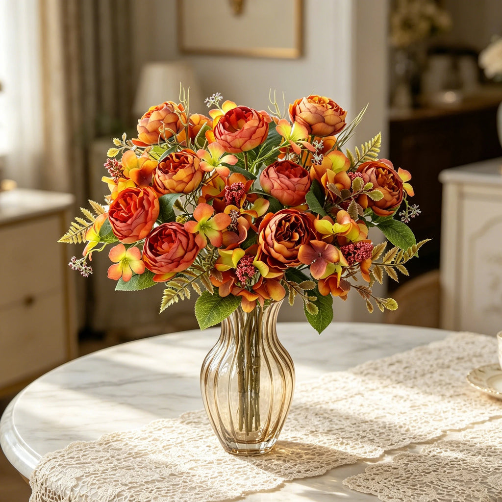 Artificial Silk Peony & Hydrangea Bouquet | Wedding Home Décor Artificial Flower Bouquet Babs