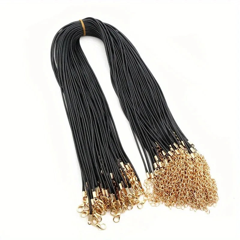 20Pcs Braided Leather Rope Necklaces 45cm Lobster Clasp DIY Jewelry DIY Necklace Cord Babs