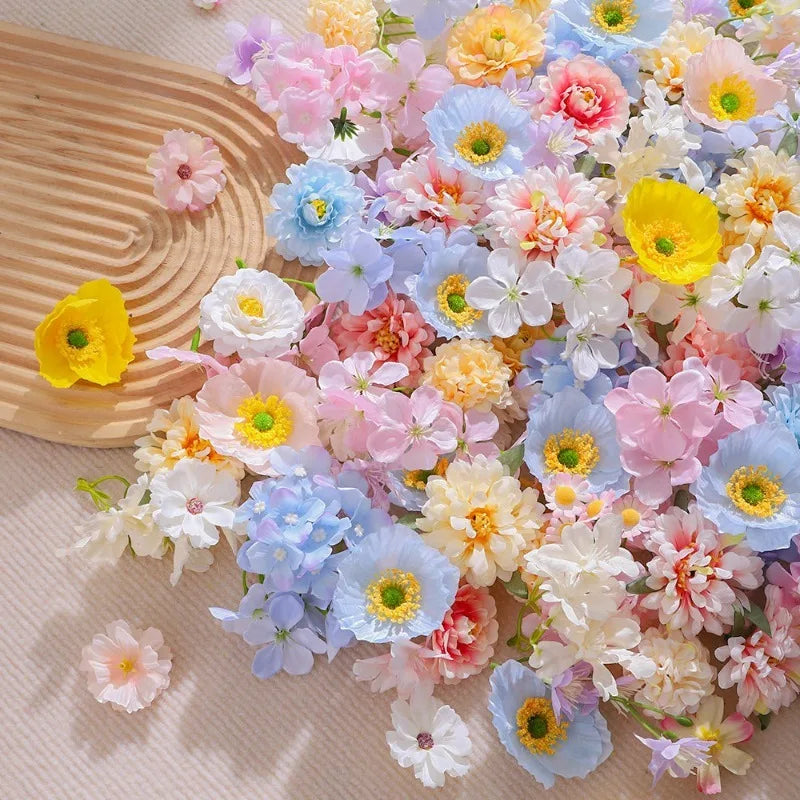 Silk Rose Artificial Flower Heads 4-6CM Mix | 20/50 Pcs Artificial Flower Heads Babs