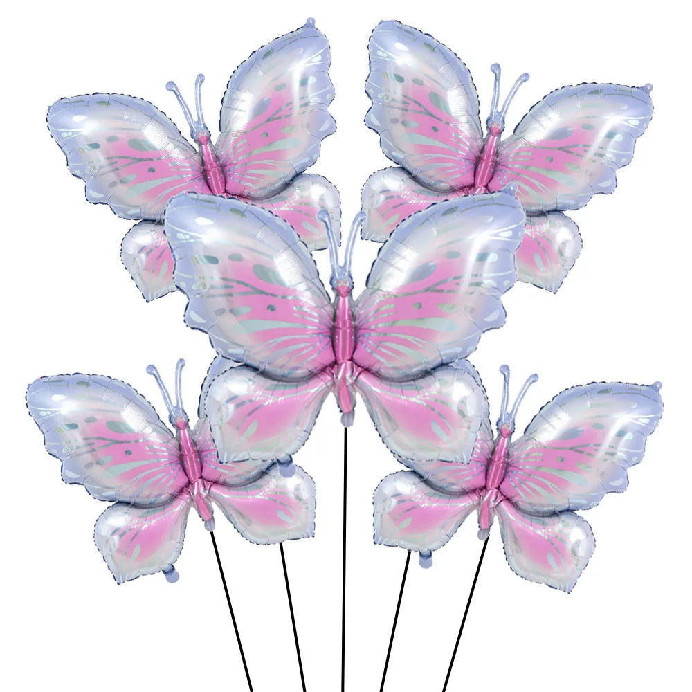 5pcs Butterfly Foil Balloons – Party, Birthday & Baby Shower Party Foil Balloons Babs