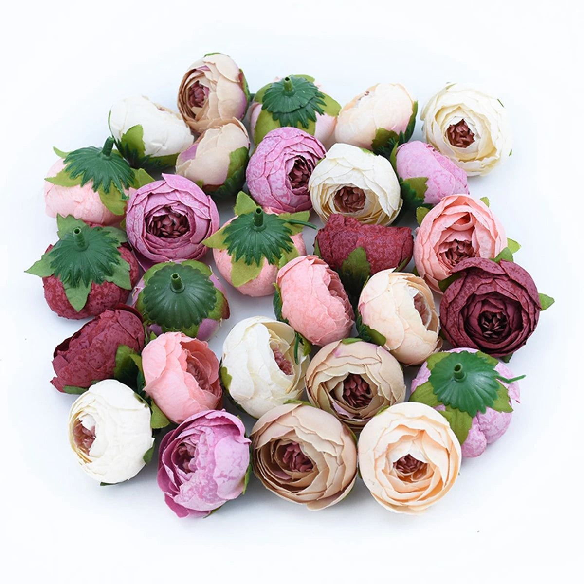 Silk Tea Rose Buds Artificial Flowers 10/20Pcs – DIY Decor Artificial Flowers Babs MULTI 10 PCS