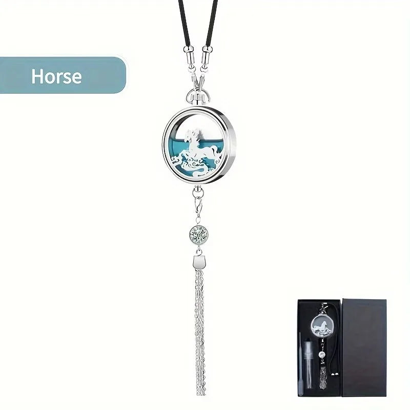 Car Perfume Pendant – Refillable Zinc Alloy Interior Decor Car Interior Pendant Babs