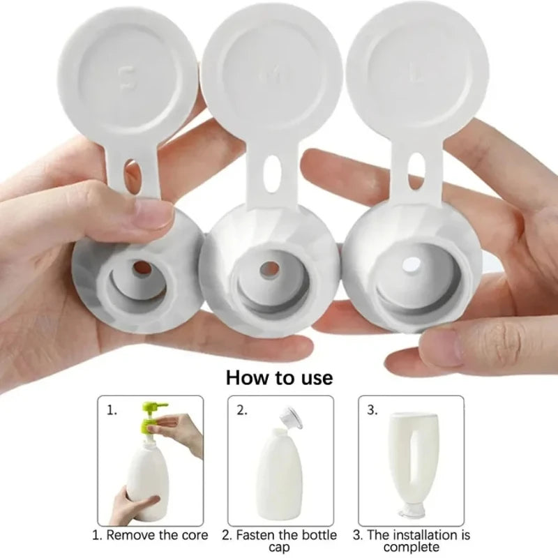 Reusable Inverted Bottle Emptying Caps – 3-Size Flip Adapters Bottle Emptying Caps Babs