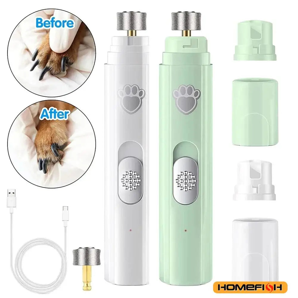 Electric Pet Nail Grinder – USB Rechargeable, 2-Speed Dog & Cat Pet Nail Grinder Babs
