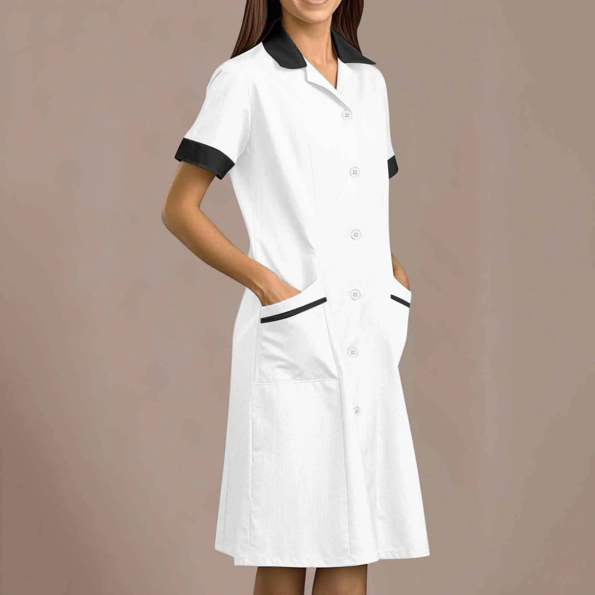 Women's White Lab Coat Long Sleeve Nurse Uniform Gown S–XXL Women's Lab Coat Babs White XL