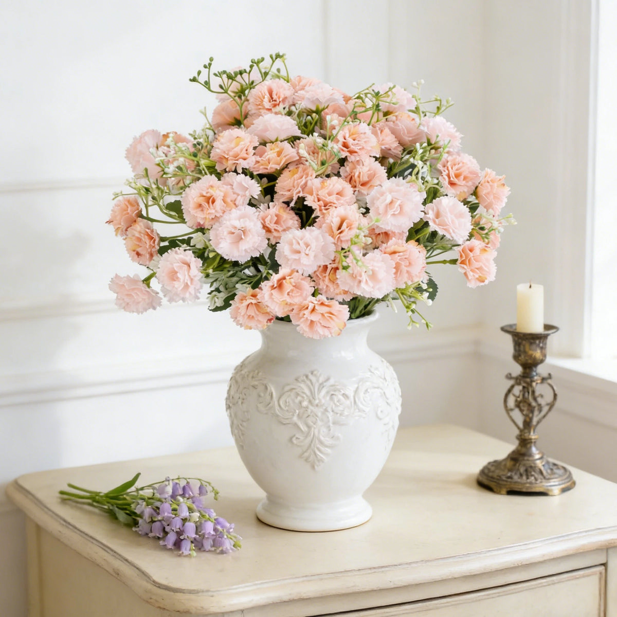 Artificial Silk Carnation Bouquet – Wedding & Home Decor Artificial Flower Bouquet Babs
