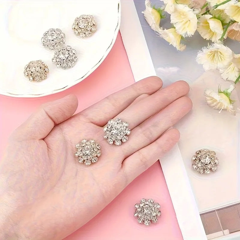 4 Rhinestone Crystal Shank Buttons for DIY Wedding Fashion Rhinestone Shank Buttons Babs