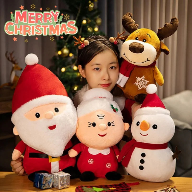 Santa Claus Plush Doll – Snowman & Reindeer Christmas Toy Christmas Plush Doll Babs