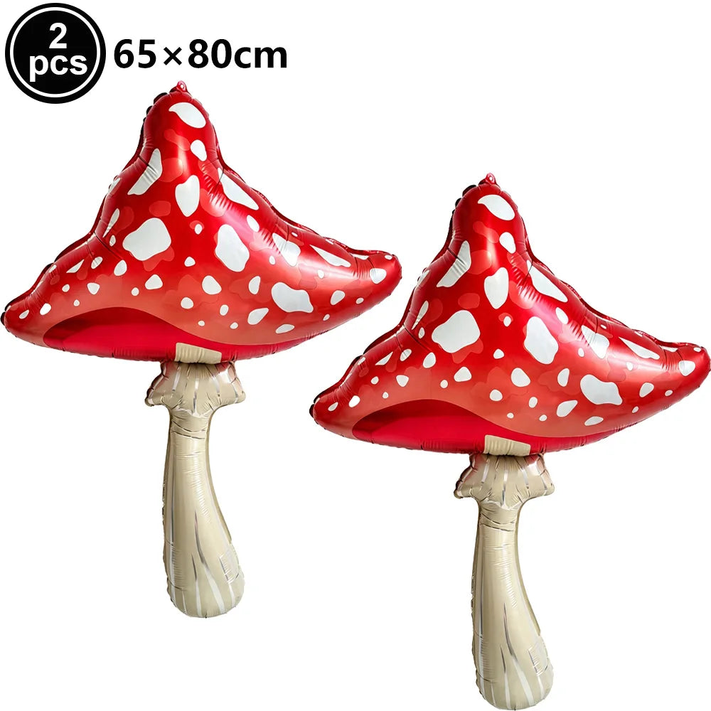 Fairy Mushroom Butterfly Rabbit Foil Balloon Set – Party Decor Party Balloon Set Babs Chocolate As pictures show