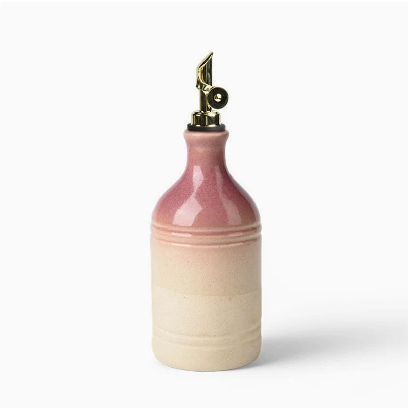 Retro Ceramic Olive Oil Bottle with Stainless Steel Spout Ceramic Oil Dispenser Babs Purple - B