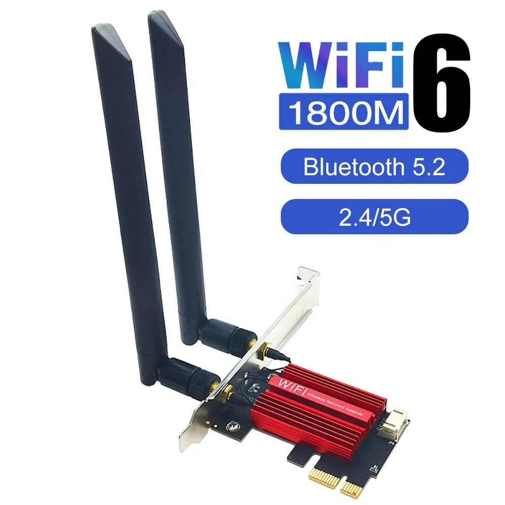KEBIDUMEI AX1800 WiFi 6 PCIe Adapter – Bluetooth 5.2 Dual Band PCIe WiFi Adapter Babs AX1800 WIFI6