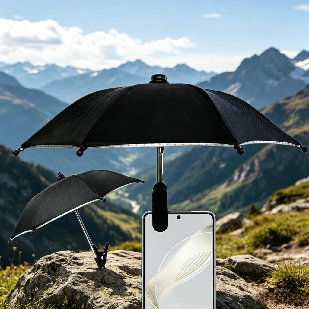 Clip-On Phone Umbrella Holder – Sunshade & Rainproof Stand Phone Umbrella Holder Babs