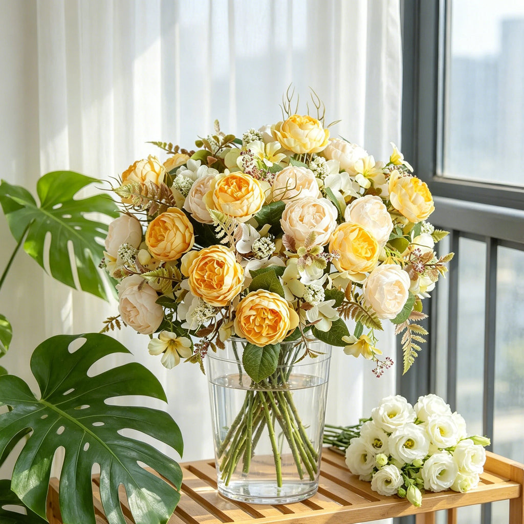 Artificial Silk Peony Flowers – Wedding & Home Décor Bouquet Artificial Flower Bouquet Babs