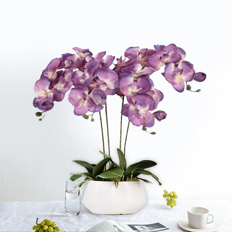 8-Head Silk Butterfly Orchid Artificial Flowers | Real Touch Artificial Silk Flowers Babs