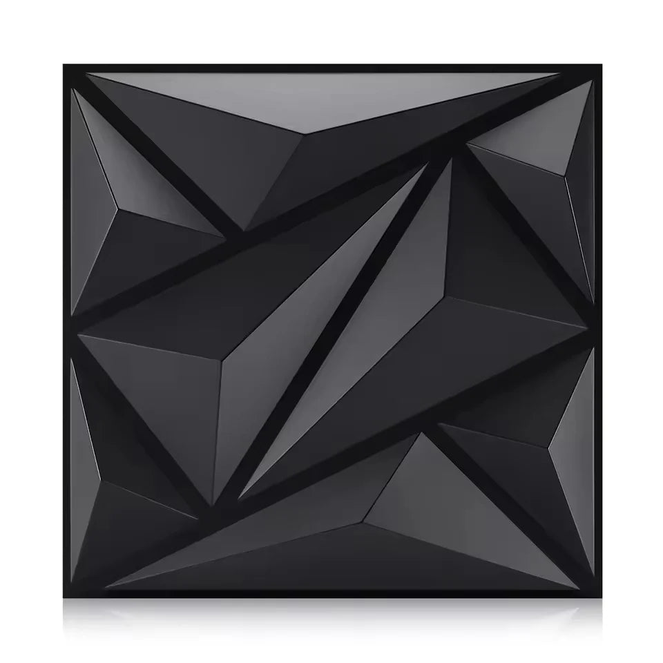 3D PVC Wall Panels 30x30cm Geometric DIY Home Décor – 10pcs 3D Wall Panels Babs S188-Balck