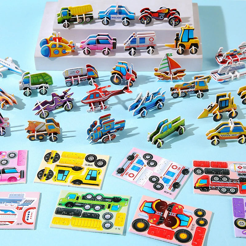 30Pcs 3D Vehicle Foam Puzzle Kids Party Favors Educational Toy Foam Jigsaw Puzzle Babs