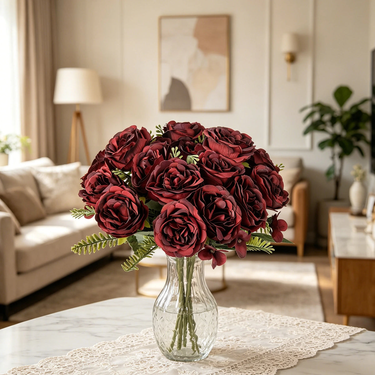 Artificial Silk Peony Bouquet | Fake Flowers for Home & Weddings Artificial Flower Bouquet Babs