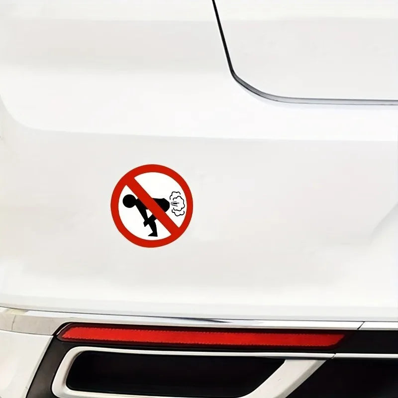2pcs Funny "No Farting" Round Novelty Humor Stickers Novelty Sticker Set Babs