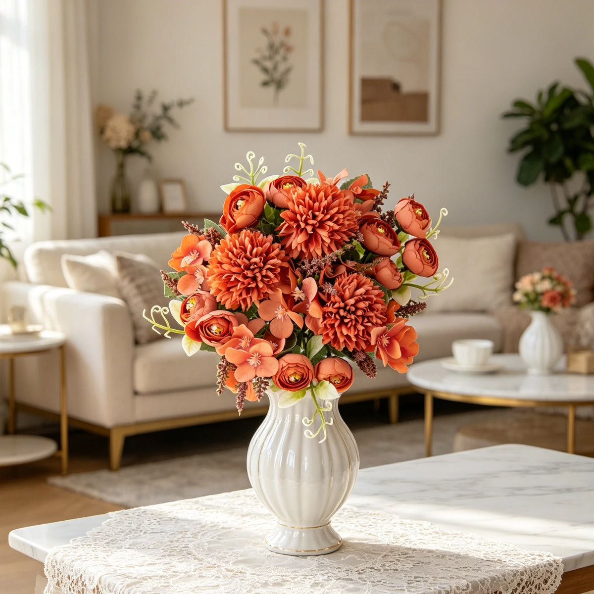 Artificial Silk Hydrangea Rose Bouquet | Wedding & Home Décor Artificial Flower Bouquet Babs
