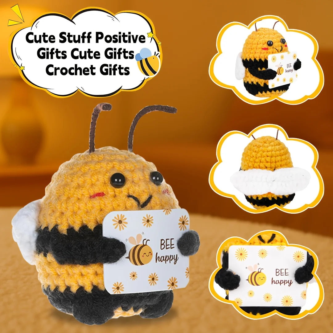 Hand-Knit Bee Doll – Keychain, Bag Charm & Home Decor Knit Plush Doll Babs