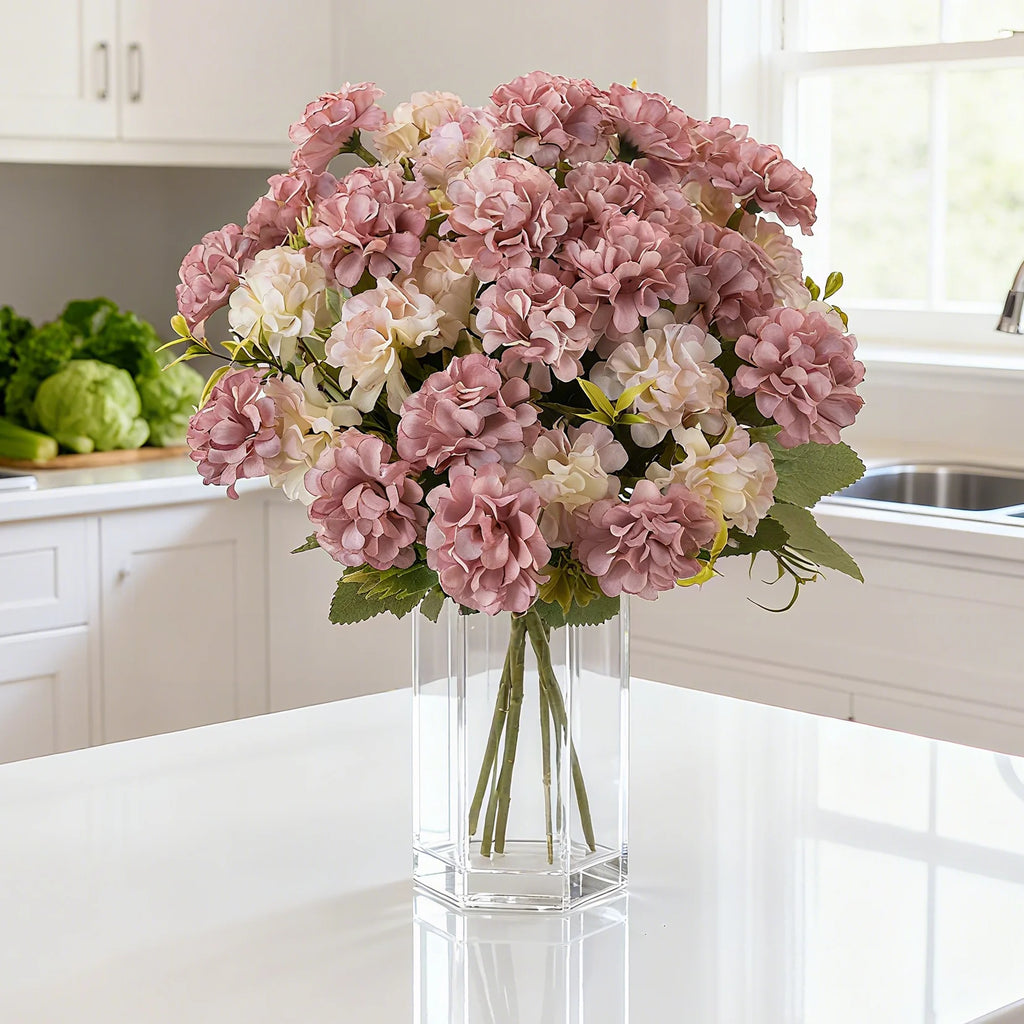 Silk Hydrangea Artificial Flowers – Wedding & Home Décor Artificial Flower Bouquet Babs