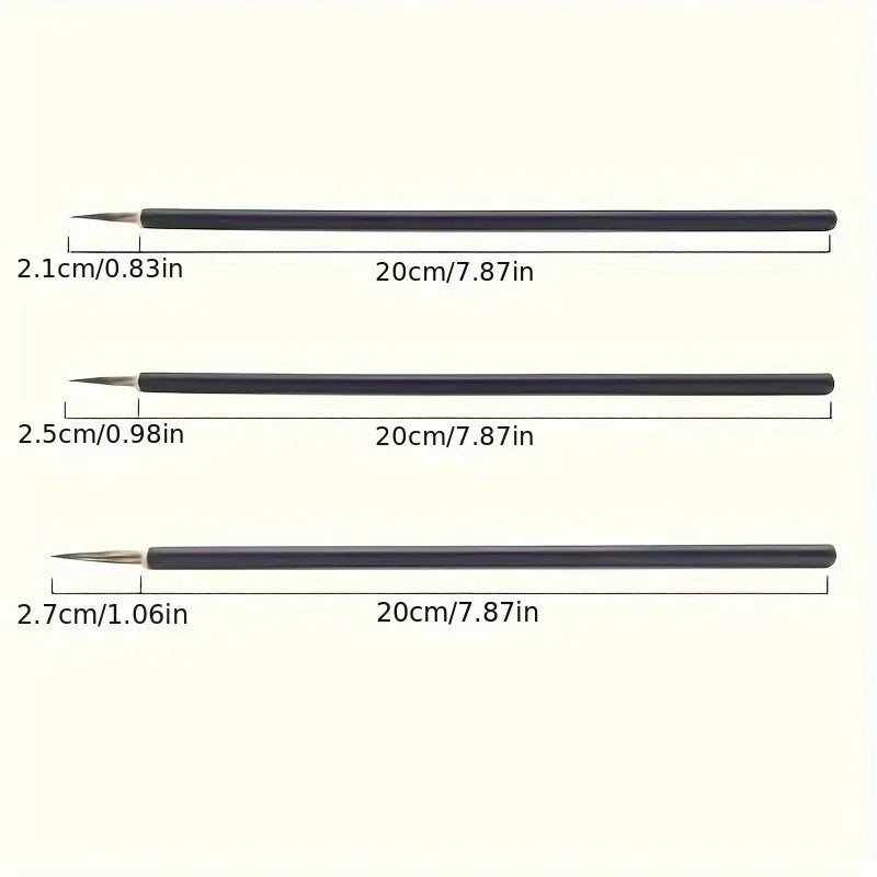 6 Pcs Fine Line Hook Painting Brushes – Golden Style Detail Set Fine Line Paint Brush Babs