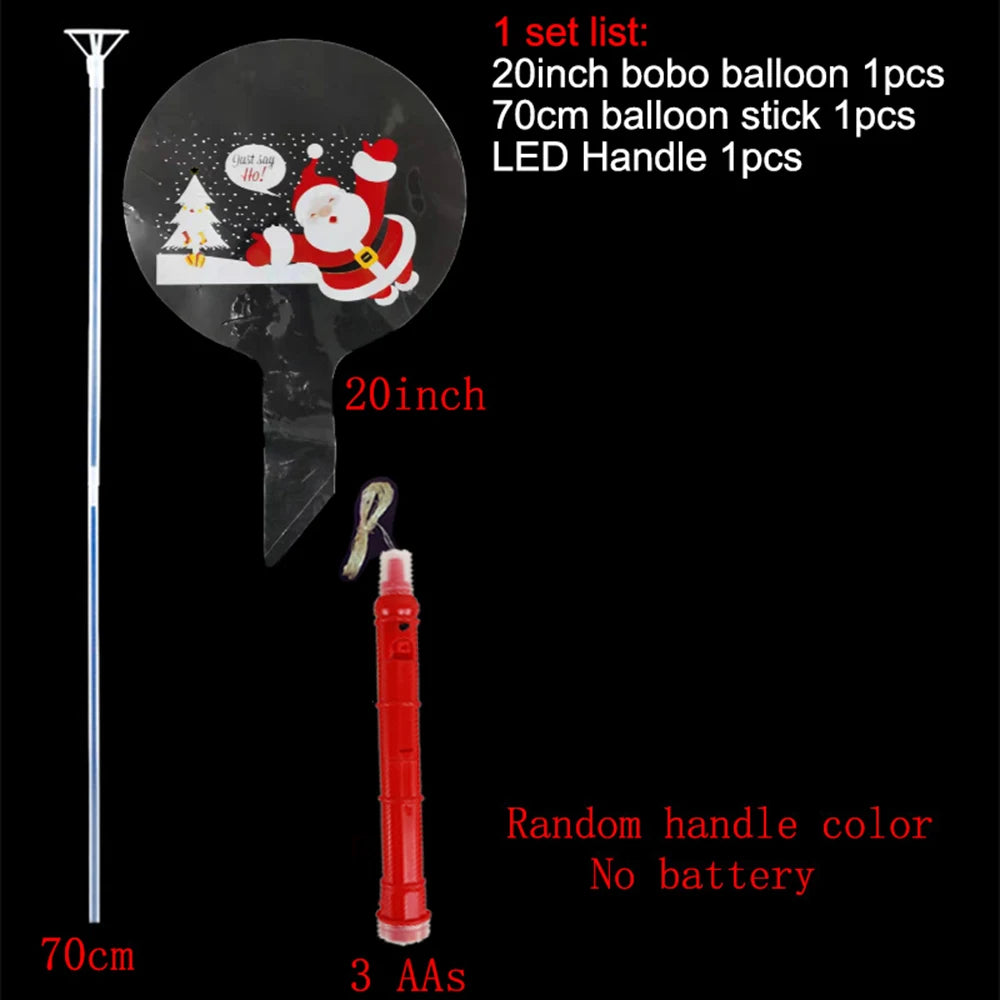Christmas LED BoBo Balloons Set – Flashing Handle & 70cm Stick LED Party Balloons Babs Red C 15 Packs
