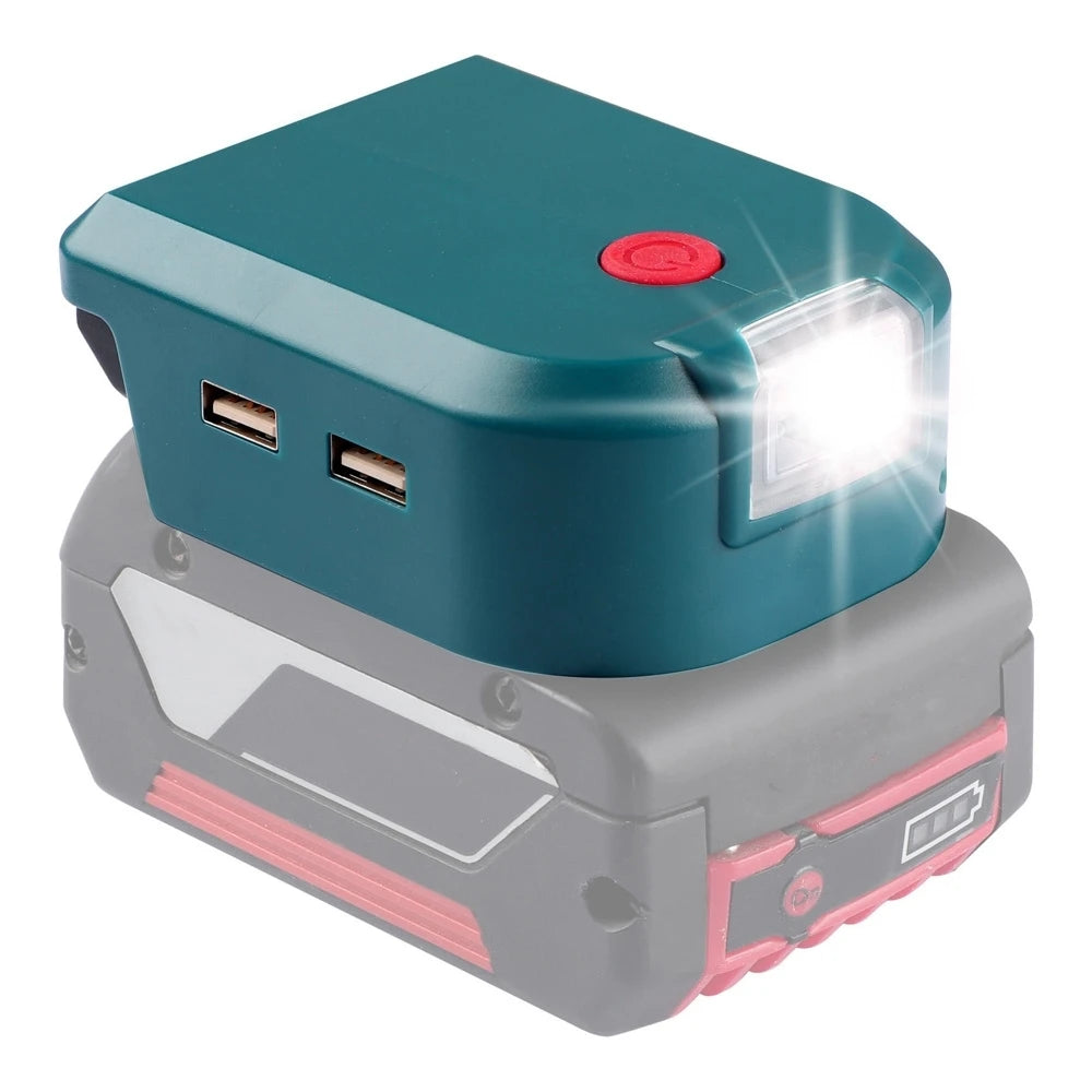 Dual USB Battery Adapter with LED for Makita, DeWalt, Milwaukee Battery USB Adapter Babs For Bosch no clip
