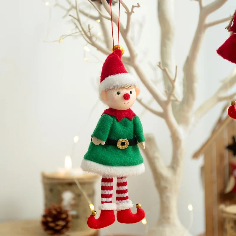 Christmas Elf Doll Ornament – Xmas Tree Hanging Pendant Christmas Tree Ornament Babs