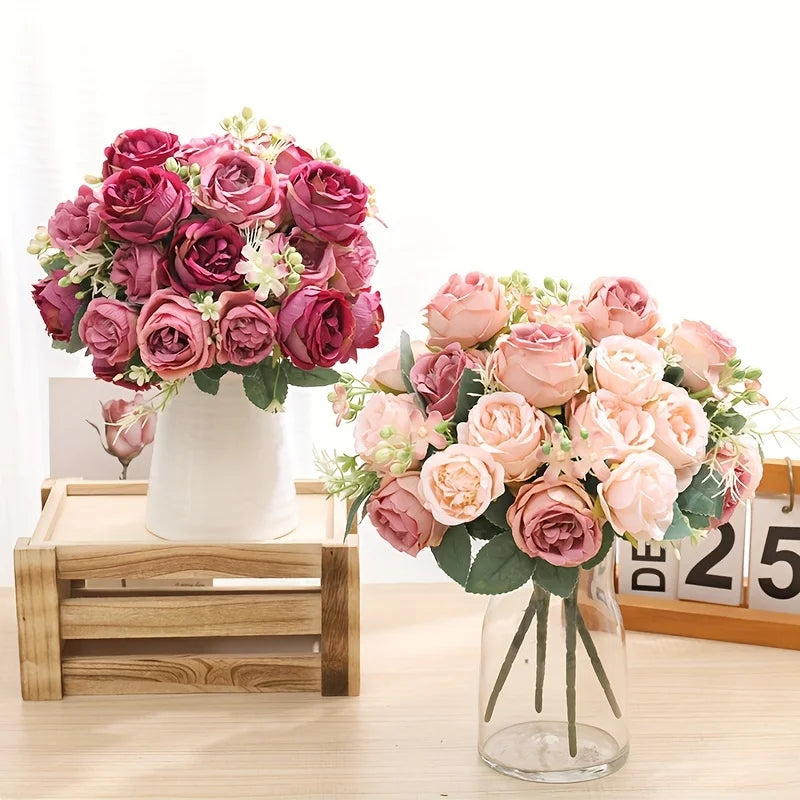 Artificial Silk Peony Rose Bouquet – Wedding & Home Décor Artificial Flower Bouquet Babs
