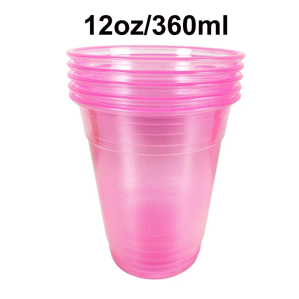 360ml Disposable Clear Plastic Cups – 10/50/100 Pack | Babs Disposable Plastic Cups Babs Pink 70pcs