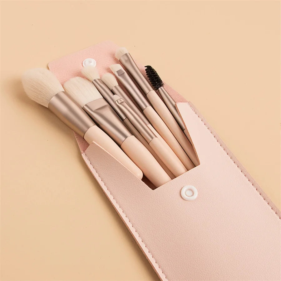 8-Piece Macaron Mini Makeup Brush Set – Soft Portable Kit Makeup Brush Set Babs