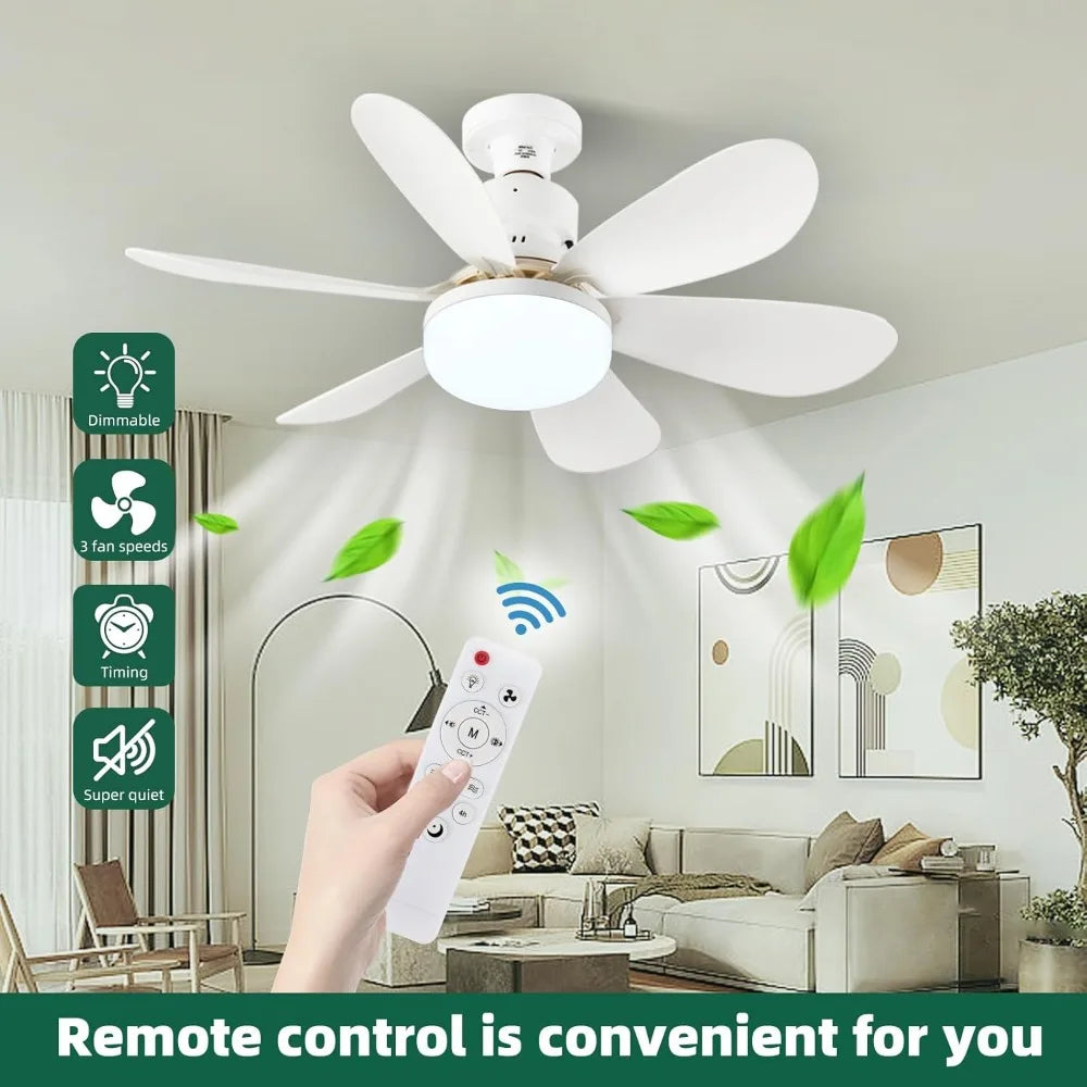 RTONTR Dimmable LED Ceiling Fan Light Remote E27 | 3000K–6500K LED Ceiling Fan Light Babs