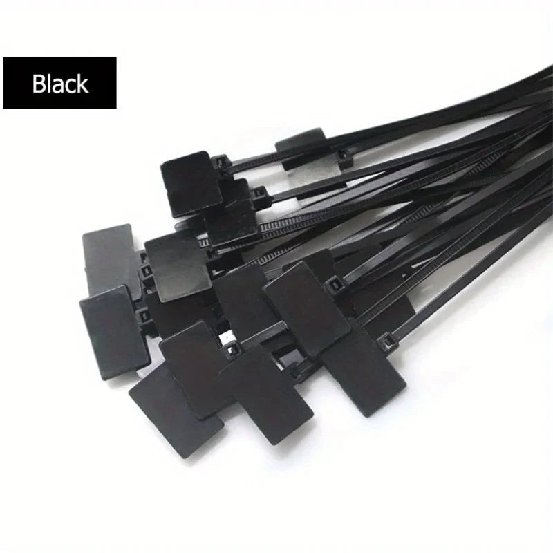 50pcs Nylon Cable Ties 4×150mm Self-Locking Zip Tie Labels Nylon Cable Ties Babs BLACK 3 100mm