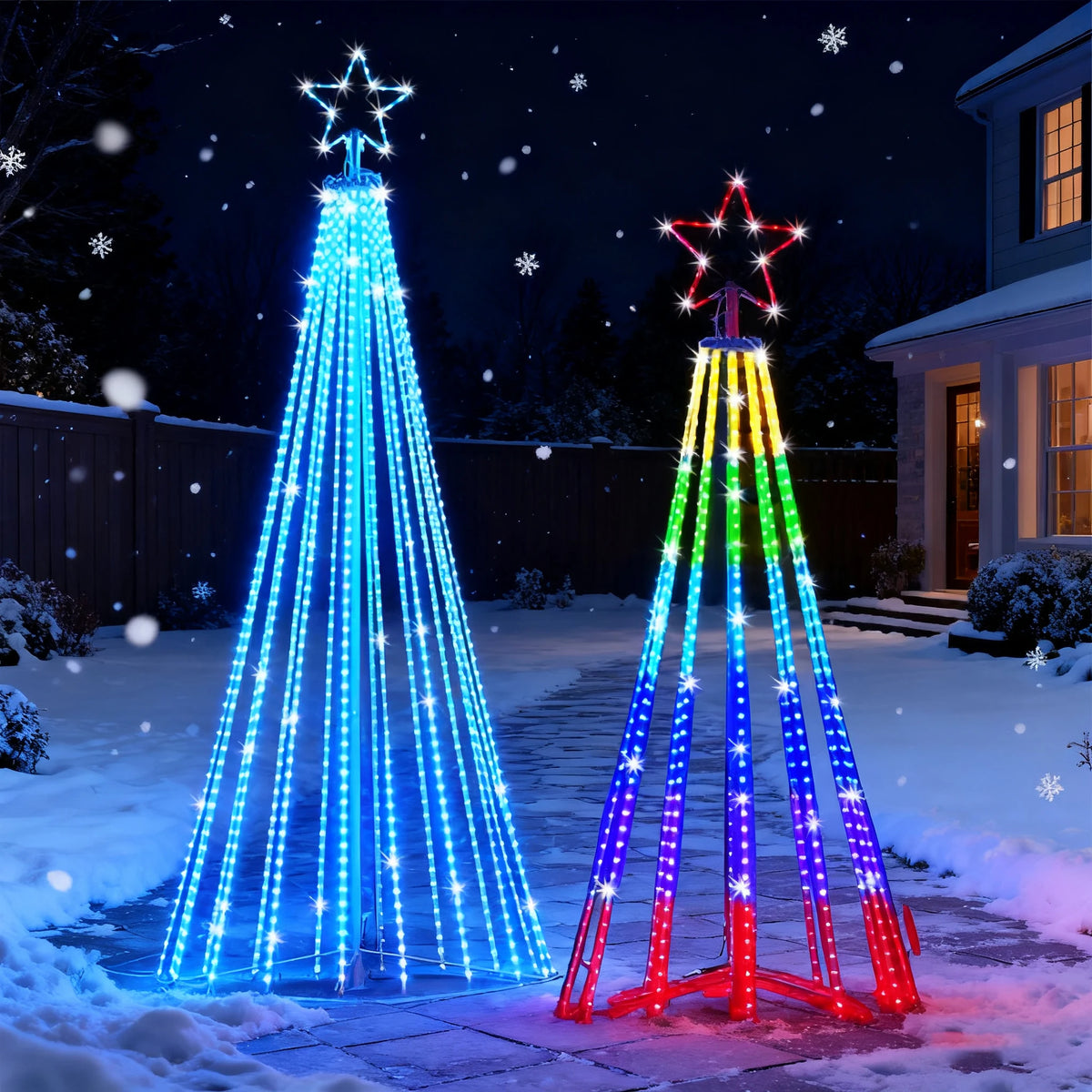 LED Cone Christmas Tree Light – Waterproof & Dimmable Xmas Decor Christmas Tree Light Babs
