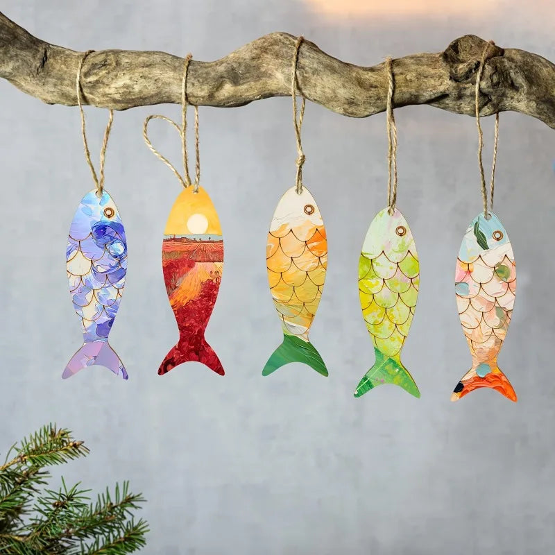 Wooden Fish DIY Craft Kit – Blank Cutout & Hemp Rope Included Wood DIY Craft Kit Babs