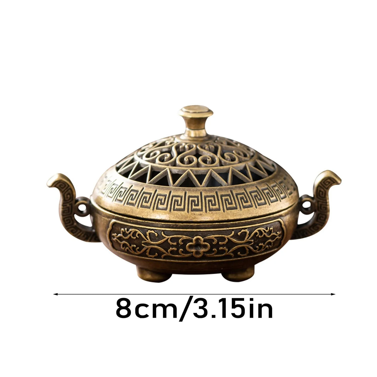 Vintage Brass Incense Burner – 3-Legged Hollow Censer with Lid Incense Burner Babs A One Size