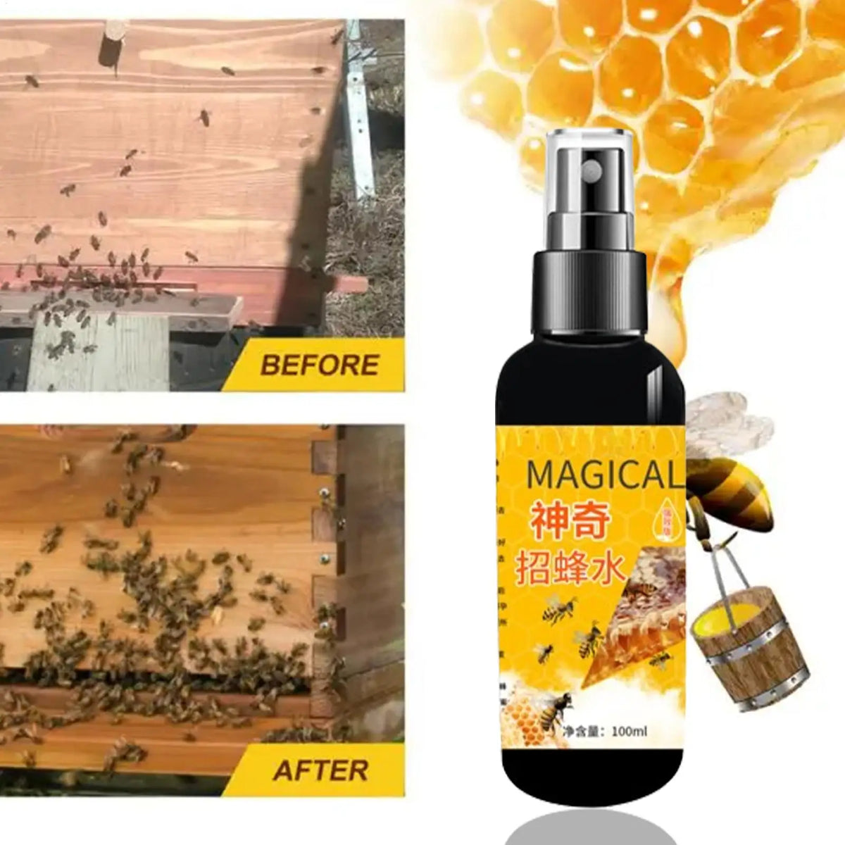 100ml Bee Attractant Spray – Carpenter Bee Lure & Bait Bee Trap Attractant Babs