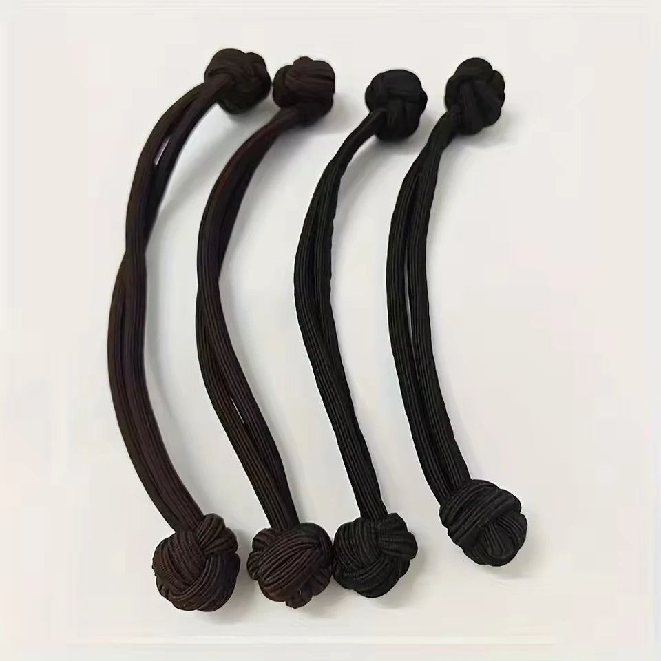 2/4pcs Stretch Rubber Hair Ties – Elastic Scrunchies for Women Elastic Hair Ties Babs 4pcs Black