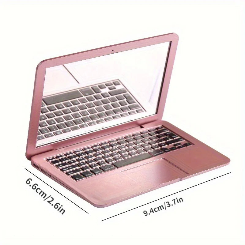 Mini Folding Makeup Mirror – Cute Laptop Design, Portable Compact Makeup Mirror Babs